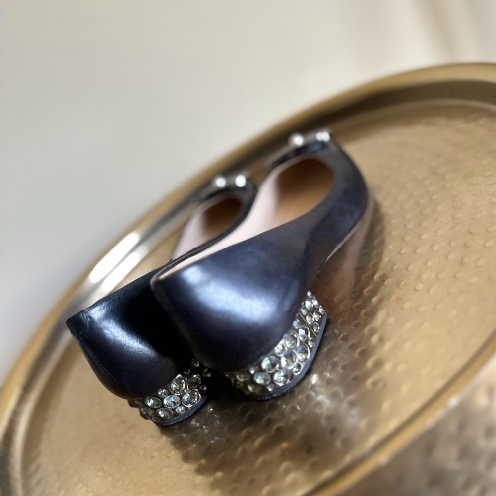Carolinna Espinosa Leather With Rhinestone Block Heels - Picture 4 of 13